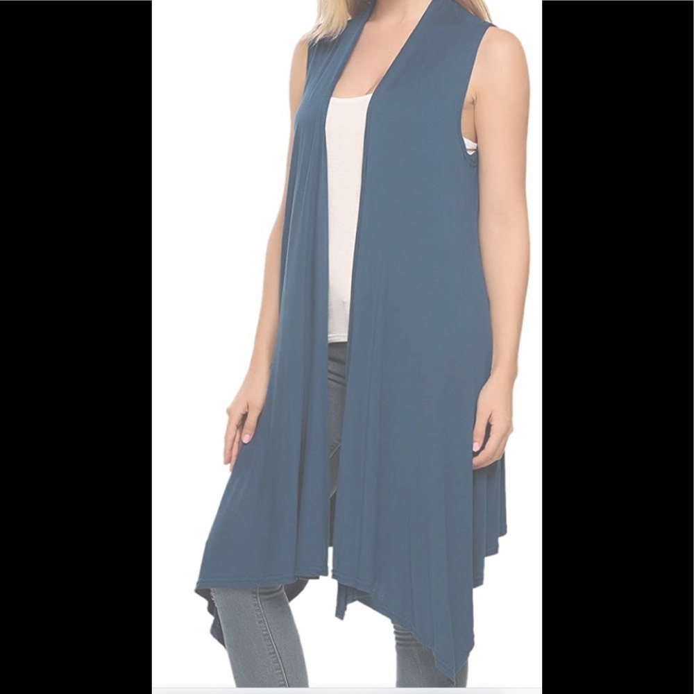 Meaneor Sleeveless Cardigans for Women Lightweight Open Front Draped Vest